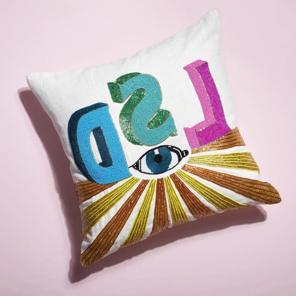 LSD Beaded Cushion Pillow Jonathan Adler